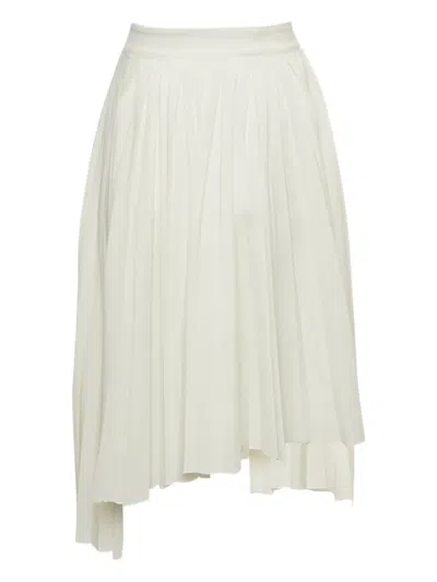 Pre-owned Maje Asymmetric Pleated Skirt In Neutral
