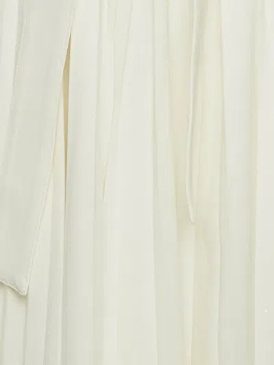 Pre-owned Maje Asymmetric Pleated Skirt In Neutral