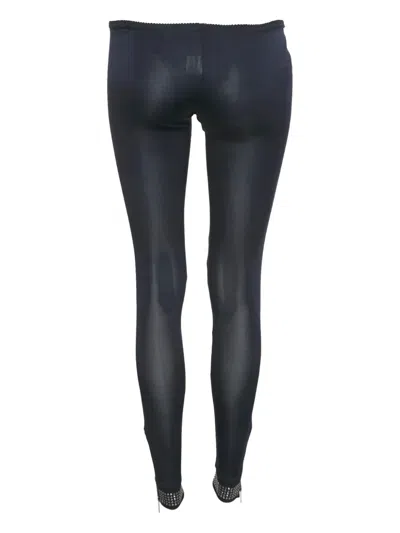 Pre-owned Elisabetta Franchi Studded-hem Leggings In Blue