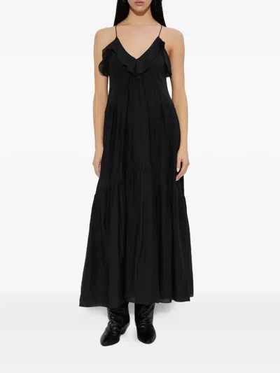 Isabel Marant Étoile Vasma Black Cotton Blend Dress In Black