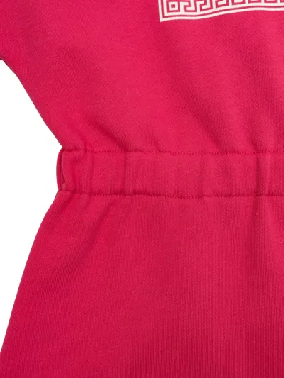 Versace Logo-print Dress In Pink