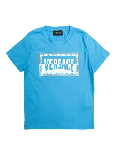 Versace Logo-detail T-shirt In Blue