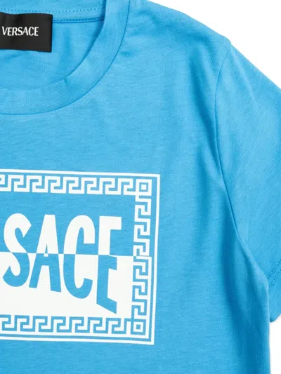 Versace Logo-detail T-shirt In Blue