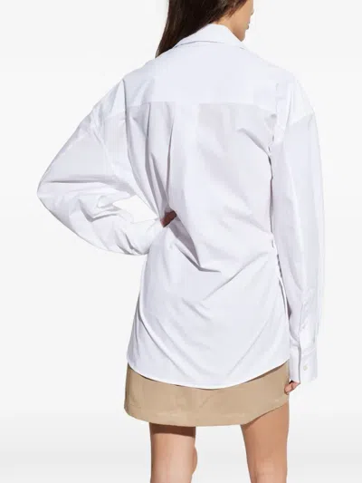 Alexander Wang Pre-styled Mini Wrap Dress In Twill In White