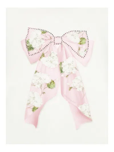 Monnalisa Bow T-shirt In White