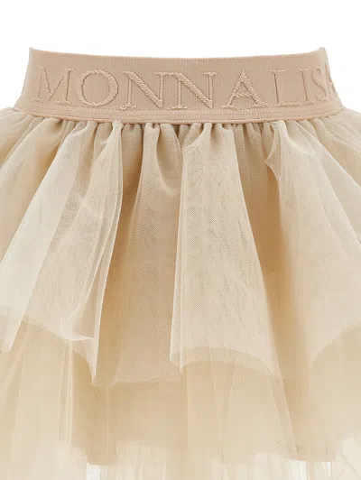 Monnalisa Tulle Skirt In Neutral