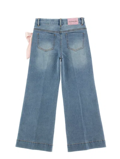 Monnalisa Jeans With Bow In Blue