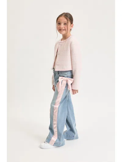 Monnalisa Jeans With Bow In Blue