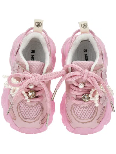 Monnalisa Chunky Sneakers In Pink