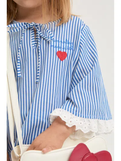 Monnalisa Striped Seaside Set In Blue