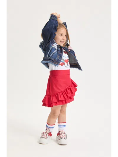 Monnalisa Skirt With Ruffles In Red