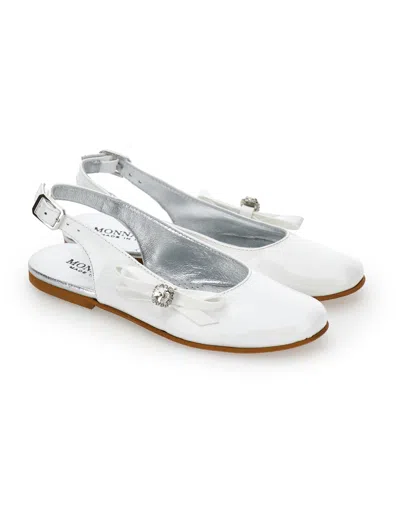 Monnalisa Rhinestone Bow Ballerina In White
