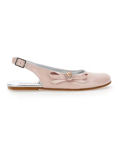 Monnalisa Rhinestone Bow Ballerina In Pink