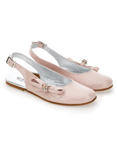 Monnalisa Rhinestone Bow Ballerina In Pink