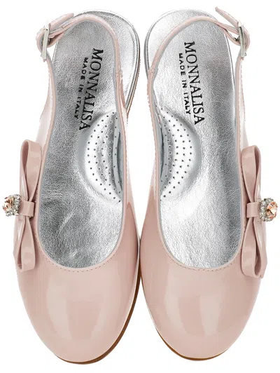 Monnalisa Rhinestone Bow Ballerina In Pink