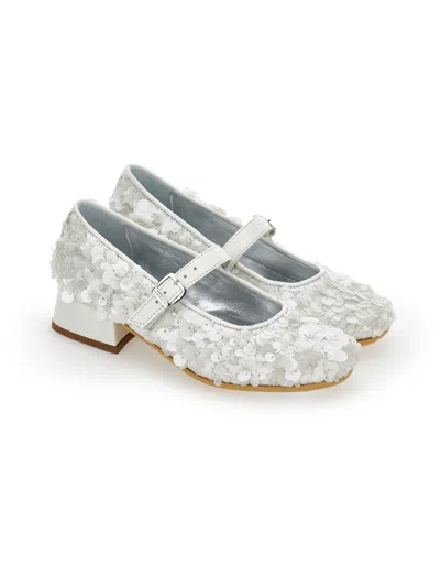 Monnalisa Sequin Ballerinas In Silver