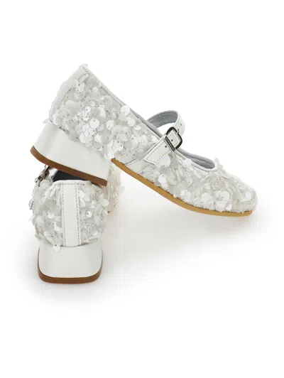 Monnalisa Sequin Ballerinas In Silver