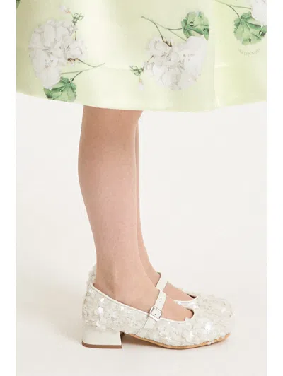 Monnalisa Sequin Ballerinas In Silver