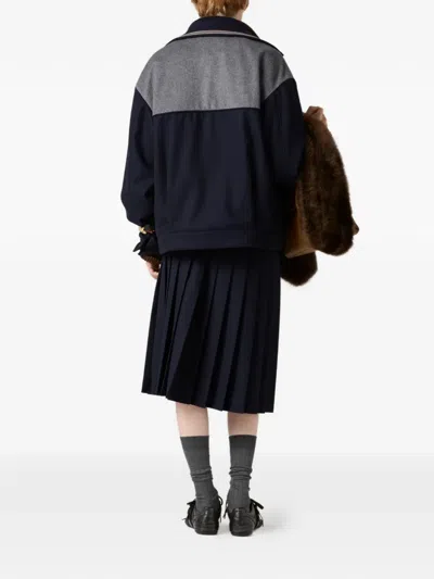 Miu Miu Pleated Embroidered Midi Skirt In Multi