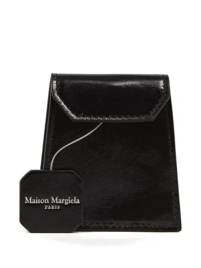 Maison Margiela Logo-stamp Leather Wallet In Black