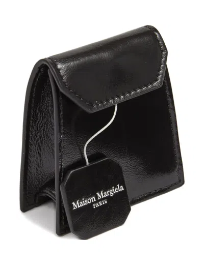 Maison Margiela Logo-stamp Leather Wallet In Black