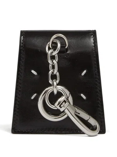 Maison Margiela Logo-stamp Leather Wallet In Black