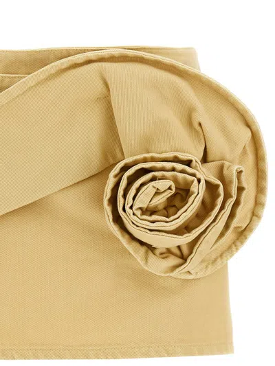 Magda Butrym Mini Length Wrap Detail Skirt In Yellow