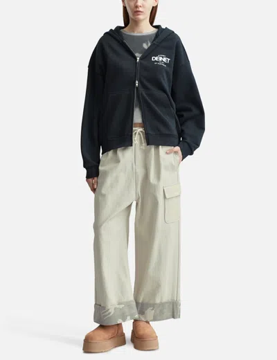 Deinet Roll Up Cargo Banding Pants Grey In Brown