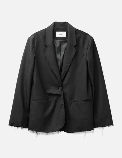 Deinet Rough Cut Detail Blazer In Black