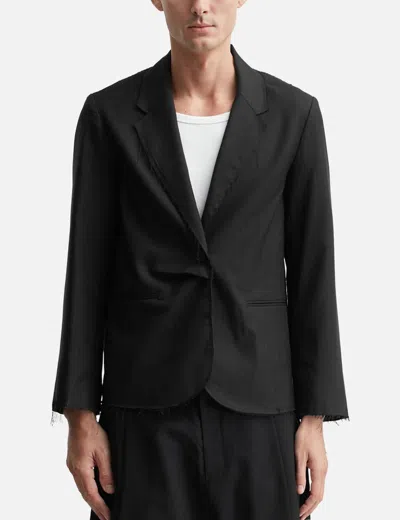 Deinet Rough Cut Detail Blazer In Black