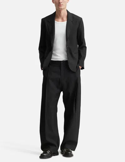 Deinet Rough Cut Detail Blazer In Black