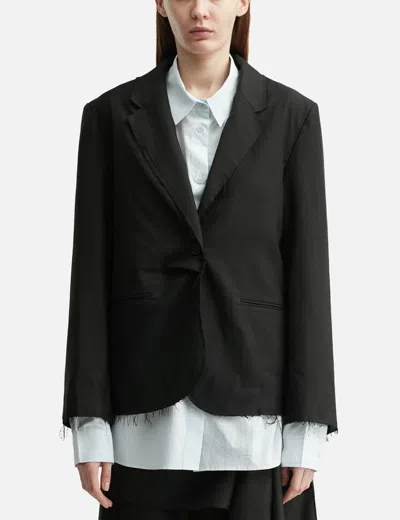 Deinet Rough Cut Detail Blazer In Black