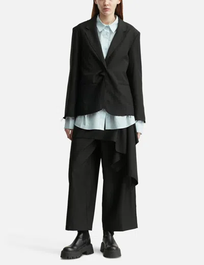 Deinet Rough Cut Detail Blazer In Black