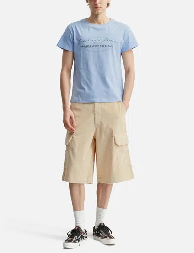 Warm Winter Days Greetings T-shirt In Blue