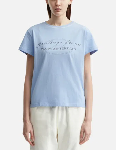Warm Winter Days Greetings T-shirt In Blue