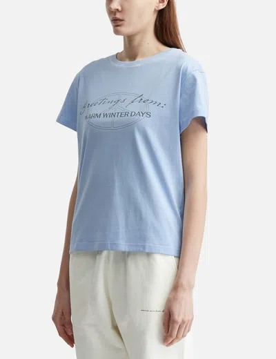 Warm Winter Days Greetings T-shirt In Blue