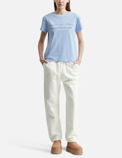 Warm Winter Days Greetings T-shirt In Blue