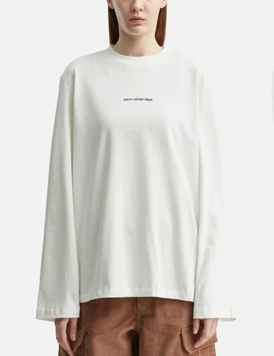 Warm Winter Days Long Sleeve T-shirt In White