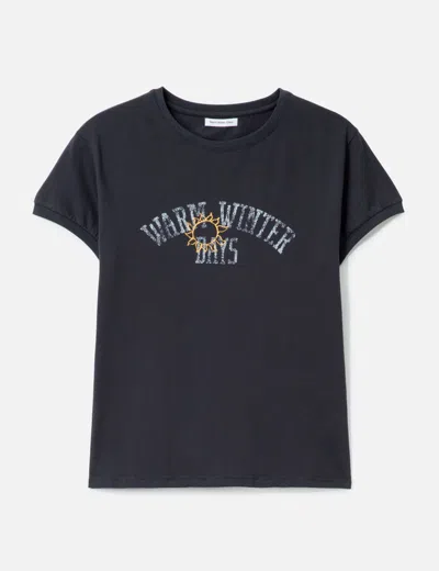Warm Winter Days College T-shirt In Blue