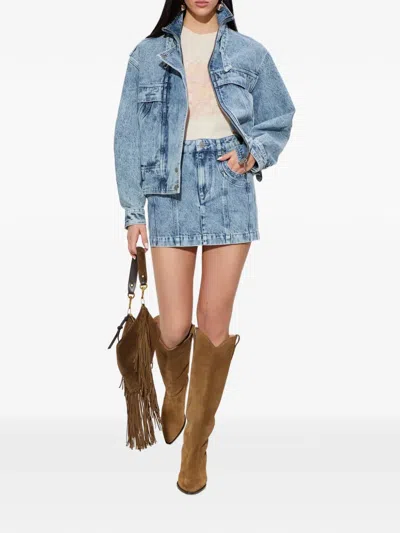 Isabel Marant Étoile Juana Five-pocket Denim Mini Skirt In Blue