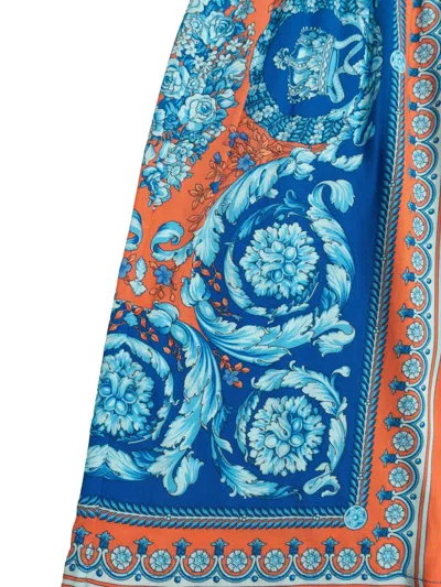 Versace Floral-print Shorts In Blue