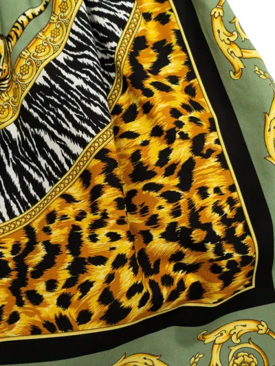 Versace Tiger-print Skirt In Green