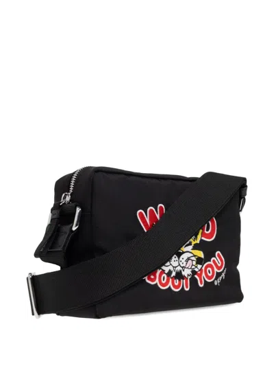 Kenzo Messenger Bag Rectangular Shape Graphic Print Strap In Black