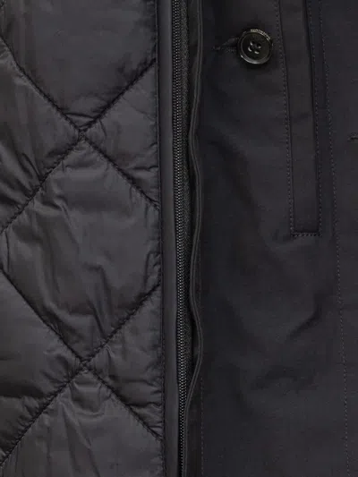 Baracuta Trench Coat Black  In Blue