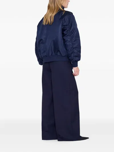 Anine Bing Leon Zip-fastening Bomber Jacket In Blue