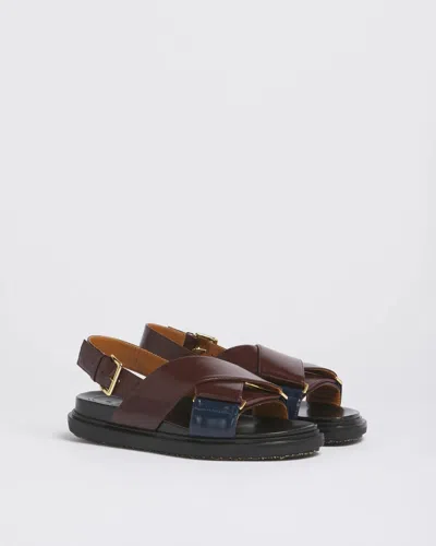 Marni Leather Fussbet Sandal In Brown