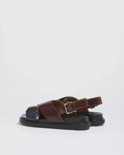 Marni Leather Fussbet Sandal In Brown