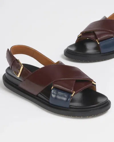 Marni Leather Fussbet Sandal In Brown