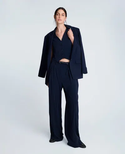 Kenneth Cole Luxe Twill Three Button Vest In Blue