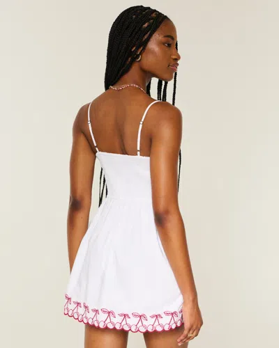 Hollister Button Mini Dress In White